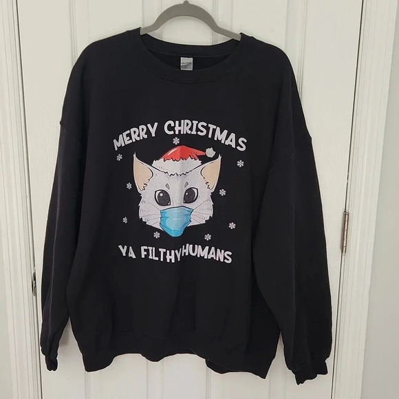 Gildan Cat Christmas Sweatshirt - Picture 1 of 12